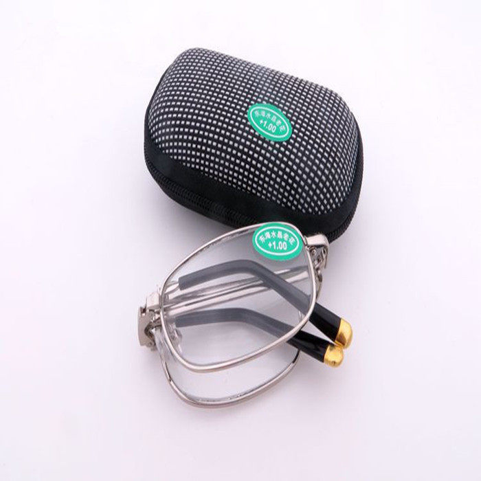 Boutique East China Sea Crystal Old Flower Glasses Fold Portable old flower glasses Men and women Fashion