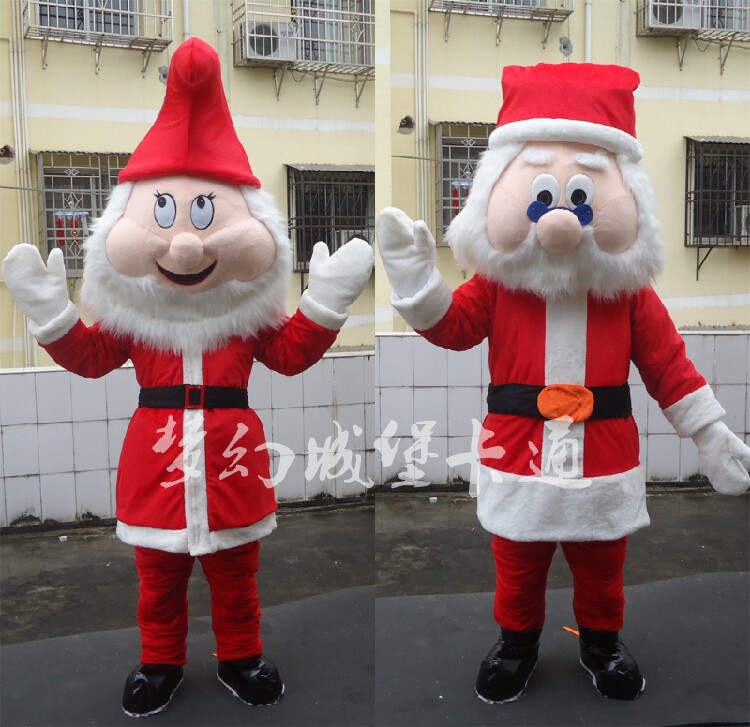 Christmas Old Man cartoon doll walking costume Christmas Deer mascot Plush doll headgear custom-made human wear doll