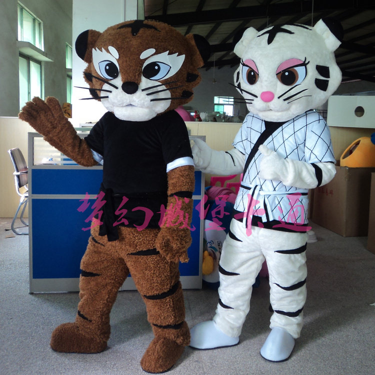 Tiger cartoon doll costume man wearing doll custom-made Korean Tai Chi tiger walking plush props headgear puppet clothing
