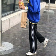 Mùa xuân và mùa hè quần xu hướng phụ nữ back-to-back sweatpants giản dị Hàn Quốc phiên bản lỏng lẻo ins nữ sinh cặp đôi quần thẳng