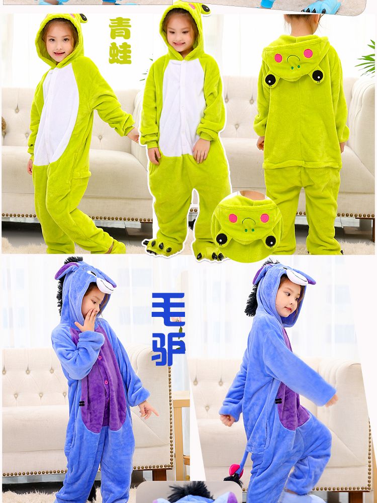 Phim hoạt hình động vật đồ ngủ một mảnh trẻ em flannel chàng trai cô gái dày bé phù hợp với mùa thu và mùa đông khủng long áo liền quần cho bé chính hãng