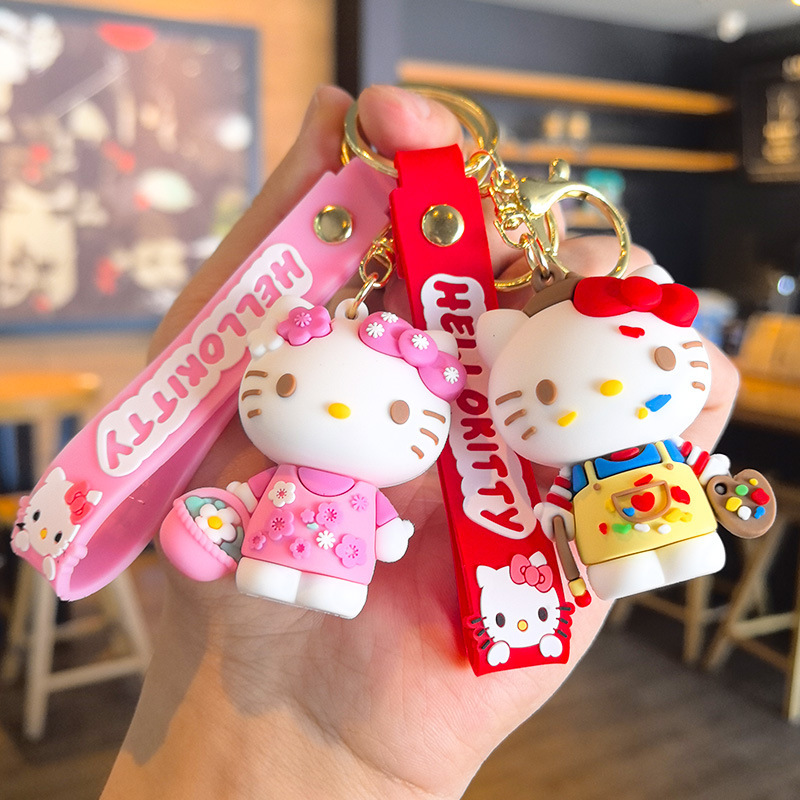 3Rd Generation Kt Sanrio Keychain Kt Cat Plush Pendant Kuromi Key Ring Student Small Gift