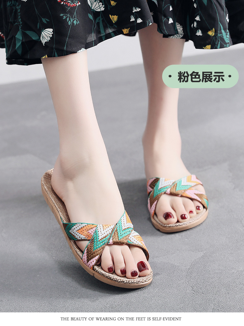 Dinu mùa hè nam và nữ dễ thương dép lanh nhà trong nhà nhà chống trượt dép sàn và dép đi biển - Trang chủ dép mang trong nhà hình thú