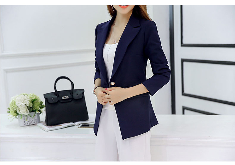 黛 2018 xuân hè mới của phụ nữ phiên bản Hàn Quốc của xu hướng thời trang nhỏ phù hợp với áo khoác dài tay màu đơn giản áo cardigan nữ