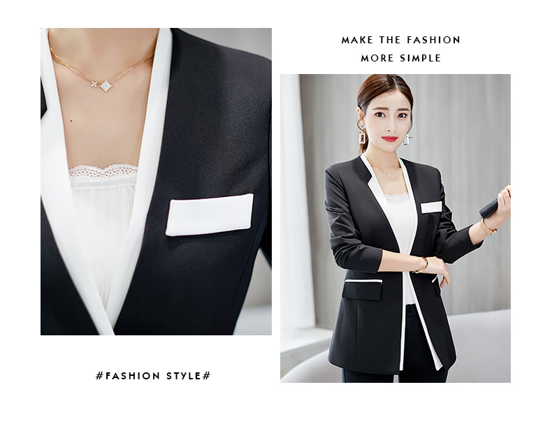 黛 2018 thu đông 2018 phiên bản Hàn Quốc mới của bộ đồ tự phối cỡ lớn tay dài phù hợp với áo khoác nhỏ màu đen phù hợp với nữ măng tô nữ