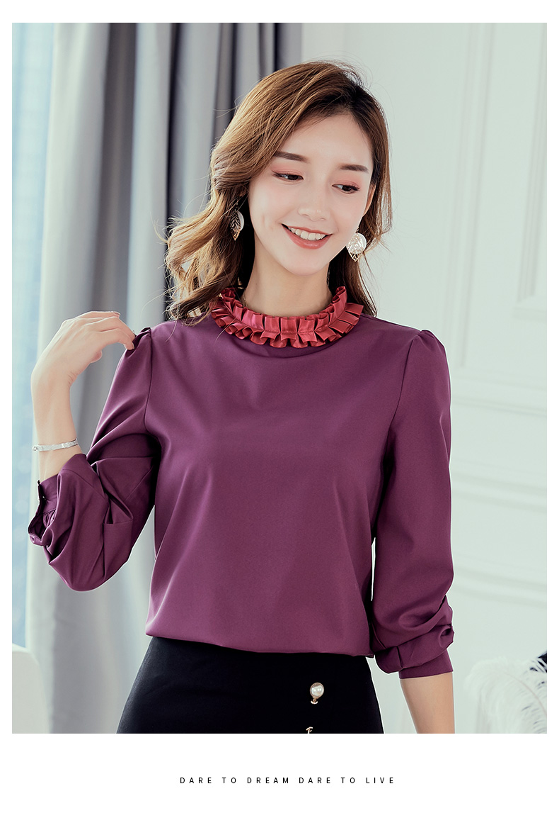 黛 2018 thu đông 2018 mới của phụ nữ Hàn Quốc size lớn là áo sơ mi mỏng màu trơn thời trang áo voan mỏng áo măng tô nữ