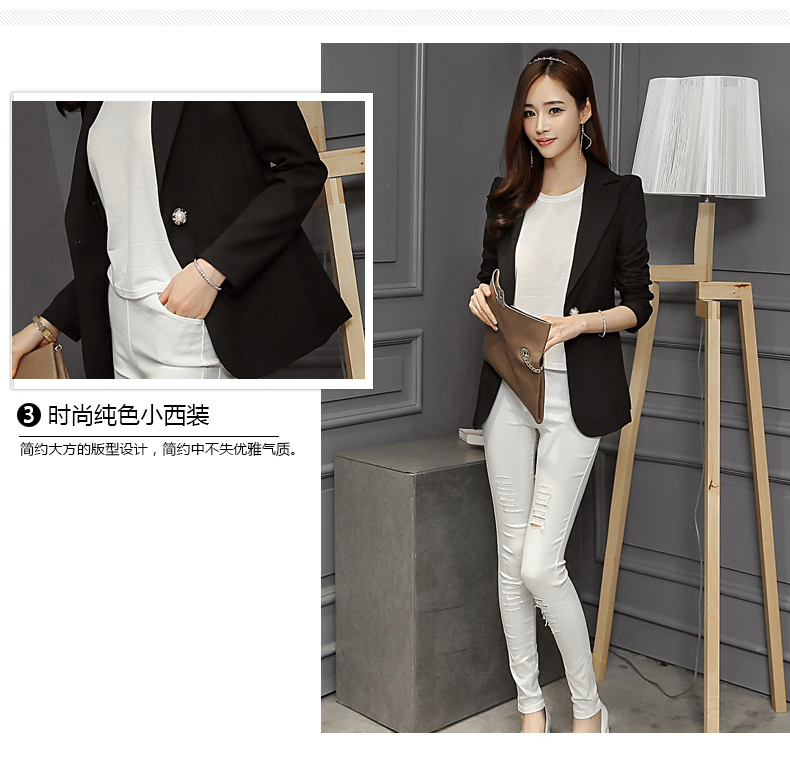 彩 黛 妃 2018 mùa xuân và mùa hè phụ nữ mới của Hàn Quốc phiên bản của nhỏ phù hợp với tính khí thời trang dài tay màu rắn của phụ nữ áo khoác áo kiểu trung niên