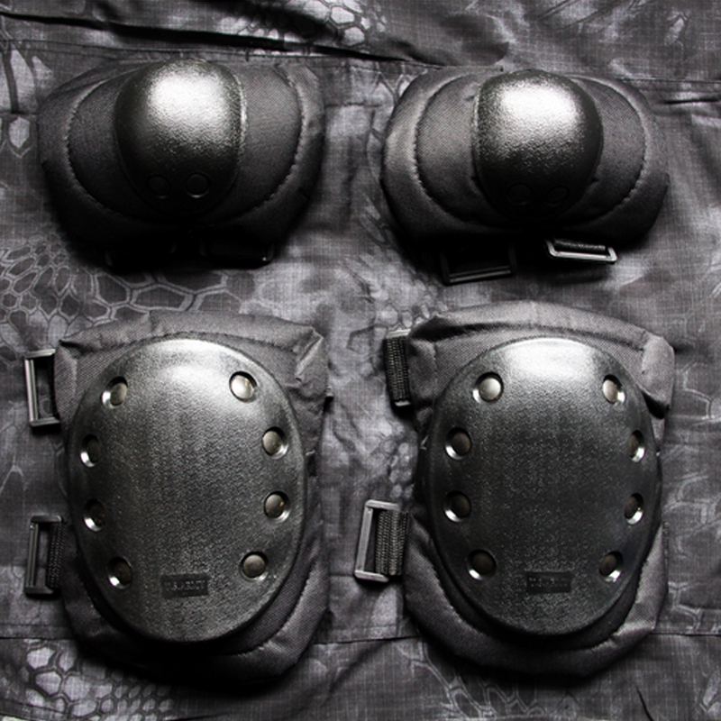Outdoor Training Set CS Field Equipment CP Camouflage Protector Tactical Camouflage Knee Pads Elbow Pad Four-Piece Set