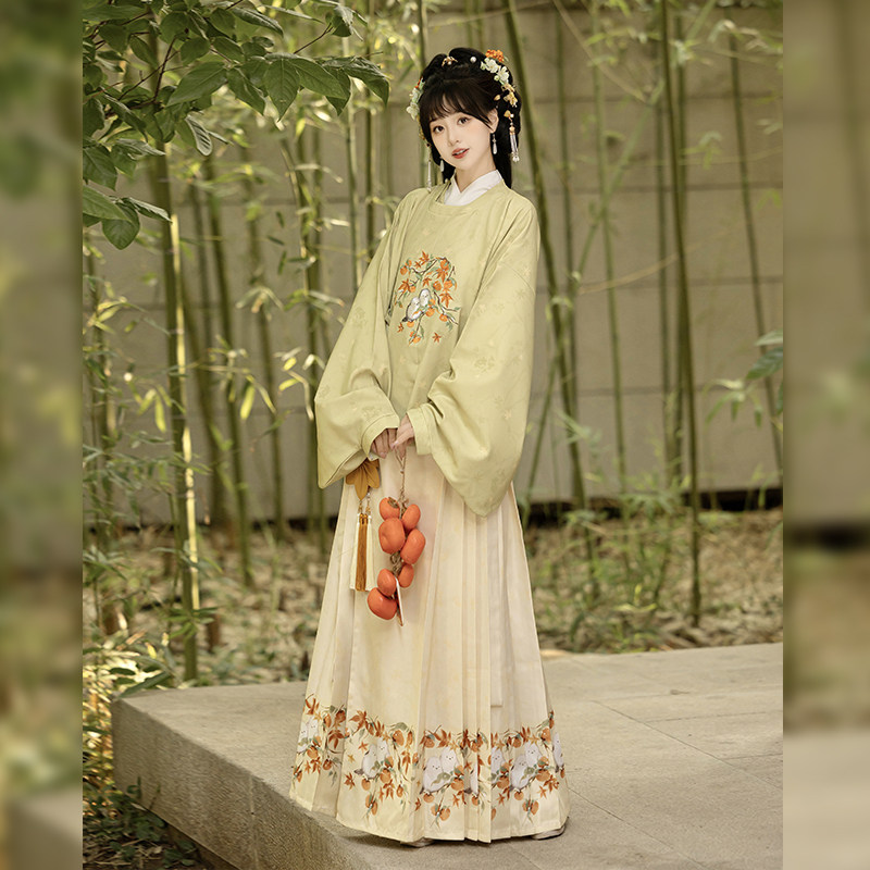 秋日汉服新宠,你还在犹豫吗?🔥 汝安故里原创 柿柿如意 明制正品汉服女圆领袍袄裙琵琶袖马面裙秋,让你一秒穿越明清宫廷 -工服-淘宝好物网