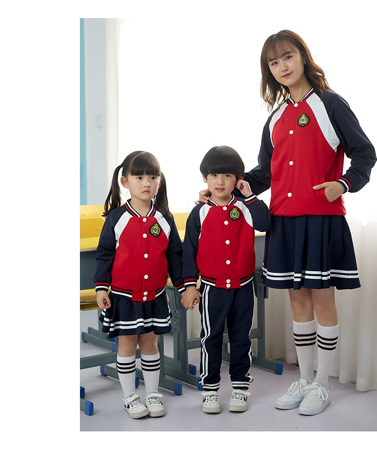 Đồng phục học sinh tiểu học mùa xuân phục vụ lớp học mùa xuân và mùa thu mẫu giáo quần áo mùa xuân quần áo thể thao họp lễ khai mạc bộ quần áo - Đồng phục trường học / tùy chỉnh thực hiện bộ cotton đẹp cho trẻ mầm non