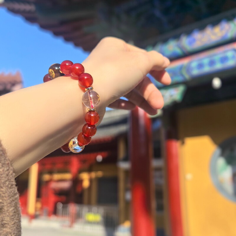 2026 Tai Sui Amulet Bracelet for the Year of Birth, Red String for Women, Natural Crystal Horse, Rat, Rabbit, Ox Bracelet, Red Agate for Men