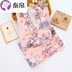 Cherry Blossom Rabbit ngày và đồ ngủ cotton womens đúp lớp edaret bông vải nhà ingsteam hấp phù hợp với dòng rất trong tuần. 