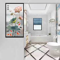 Bathroom half wall art glass screen partition modern simple living room dry and wet area washbasin entrance barrier