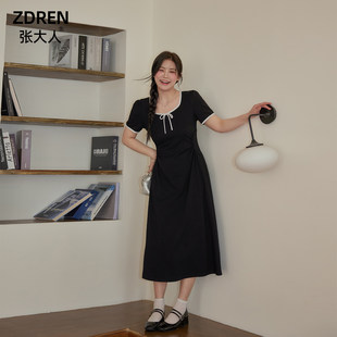 张大人 2025 шахин большие деньги размер женщины толстый сестра mm тонкий Одеваться темперамент по возрасту воротник маленькое черное платье