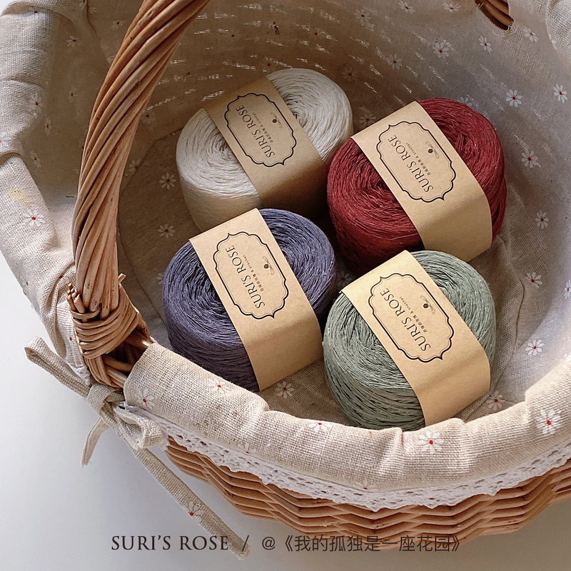 Forest-Style Pure Cotton 8-Strand Vintage Color Yarn for Handmade DIY Crochet, Low Saturation Medium-Thick Cotton Linen Yarn 100G/Ball
