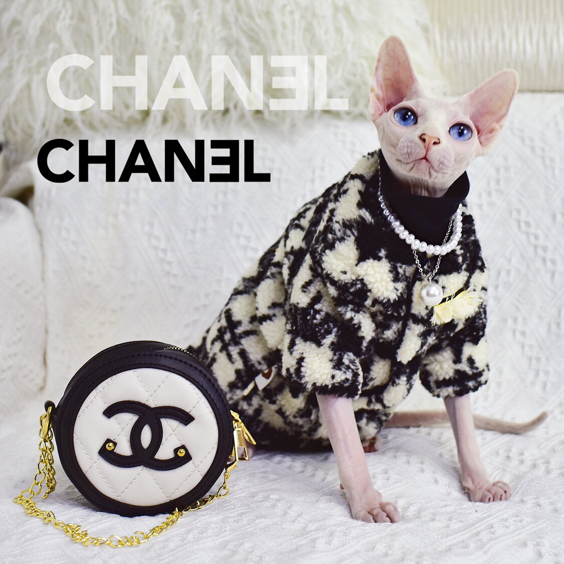 YH-name Yuanyuan your mistress small fragrant wind lamb suede double layer thickened jacket Sfinks no hairy cat clothes winter