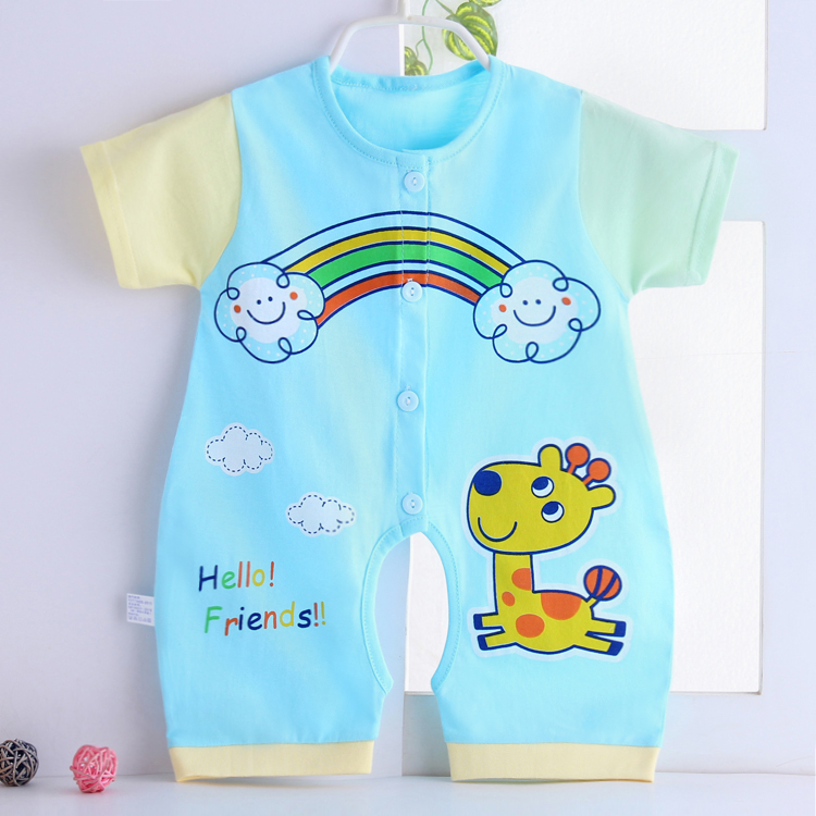 Bé Onesies Mùa Xuân và Mùa Hè Sơ Sinh Không Tay Cáp Nhĩ Tân Gà Quần Bé Pyjamas Quần Áo Trẻ Em bộ body suit cho bé nhật bản