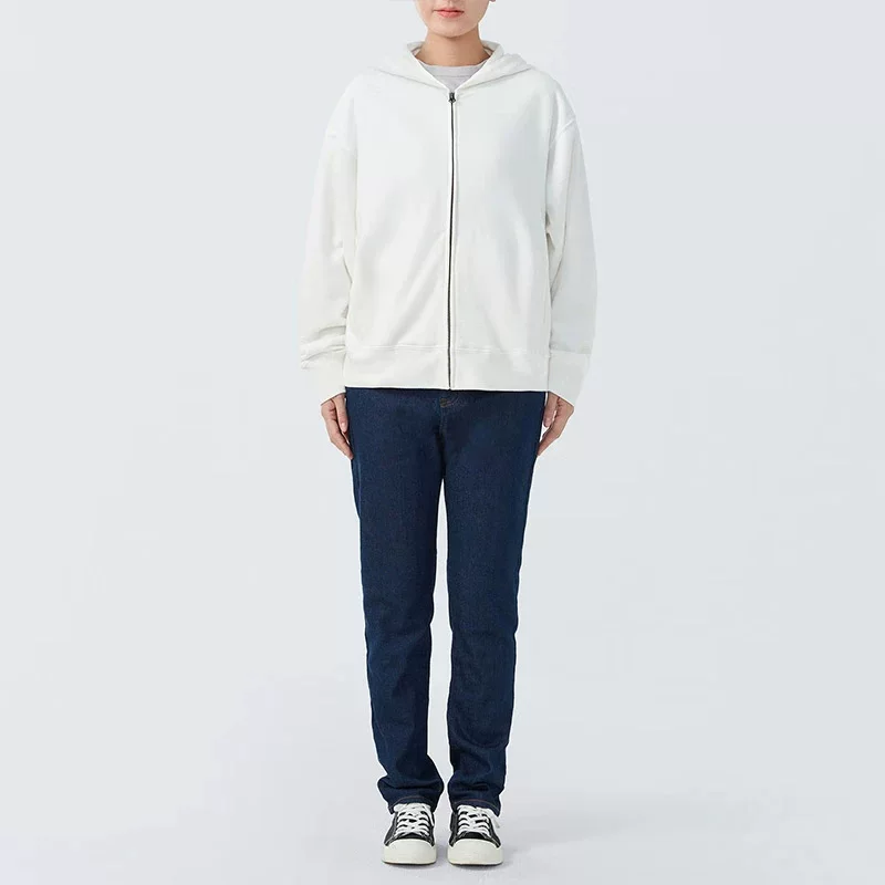 MUJI Женская флисовая толстовка на молнии, женская куртка с длинным рукавом, весна и осень, женская одежда
