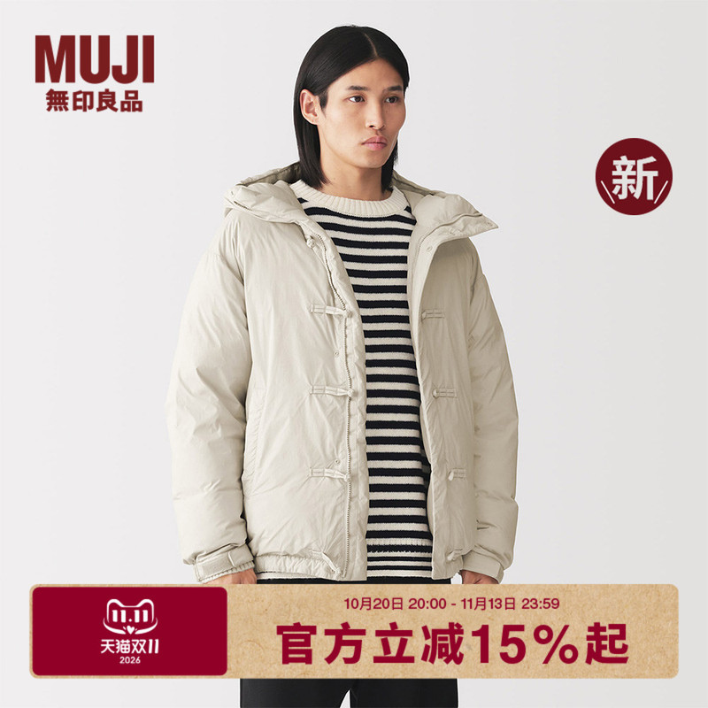Muji Men's Water-Resistant down Jacket with Button Closure, New Winter Collection 2026 Muji Men's Water-Resistant down Jacket with Button Closure, New Winter Collection 2026