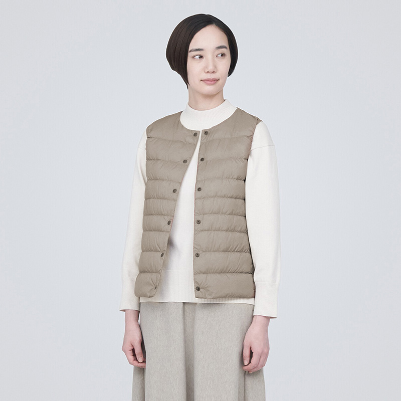 MUJI レディース 軽量 ダウンベスト 携帯用ベスト ベスト ベスト 女性 24歳 冬 ライナー 暖かい