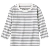 MUJI baby round neck striped long-sleeved T-shirt bottoming shirt childrens clothing