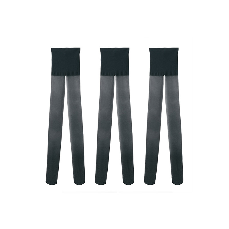 Muji Women's Soft 17D Long Stockings, Silk Stockings, Socks, Women's Socks, Black, 3 Pairs Pack