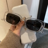 Квадратные модные белые солнцезащитные очки подходит для мужчин и женщин, популярно в интернете, городской стиль, по фигуре, изысканный стиль