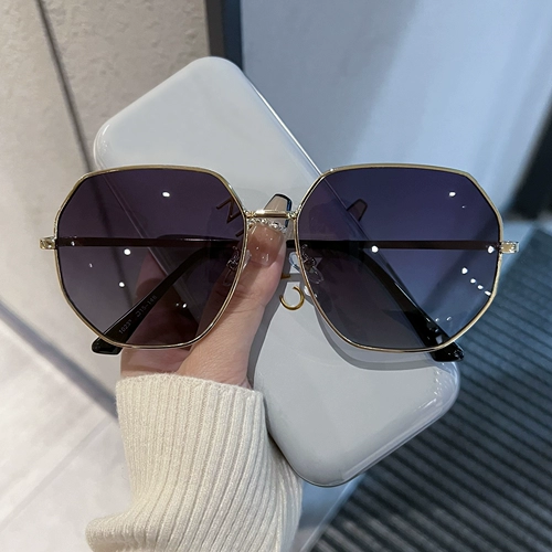 Прозрачные синие солнцезащитные очки подходит для мужчин и женщин, большой размер, по фигуре