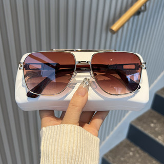 Double-Beam Aviator Sunglasses for Men and Women, Trendy 2025 New Polygonal Sunglasses, Personalized Driving Sunglasses with Uv Protection