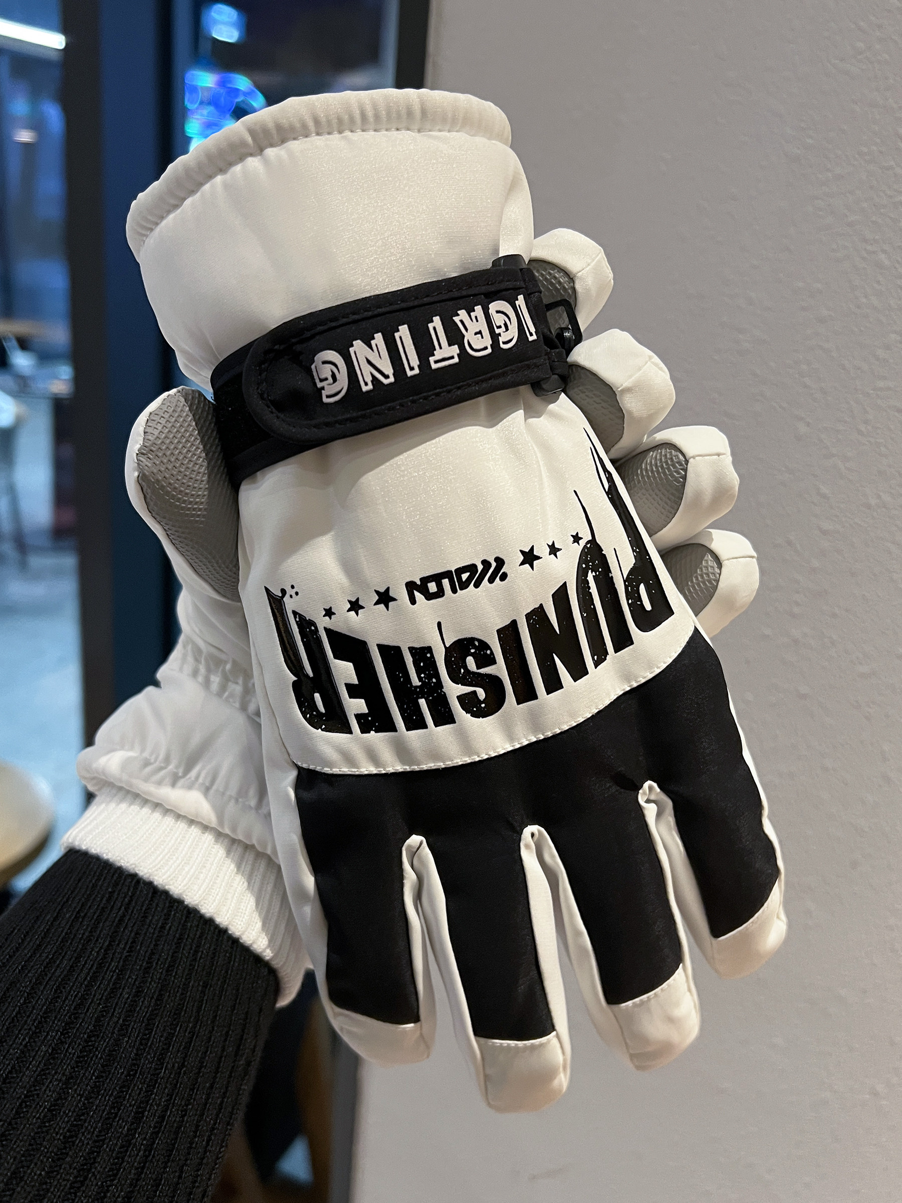 Men's Trendy Winter Ski Gloves with Fleece Lining, Thickened, Suitable for Riding in Northeast, Cotton Gloves for Women, Touchscreen Compatible, Windproof and Water-Resistant