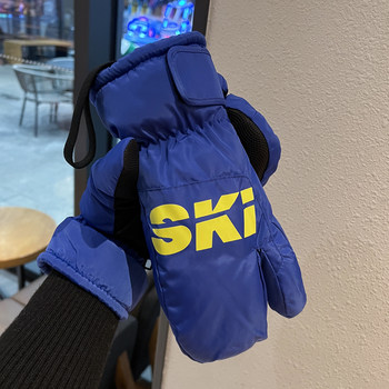 Snowboard Gloves for Men and Women, Touchscreen Compatible, Fleece-Lined, Thickened, Windproof, Water-Repellent, Five-Finger Cycling Gloves, Warm, Couple's Style