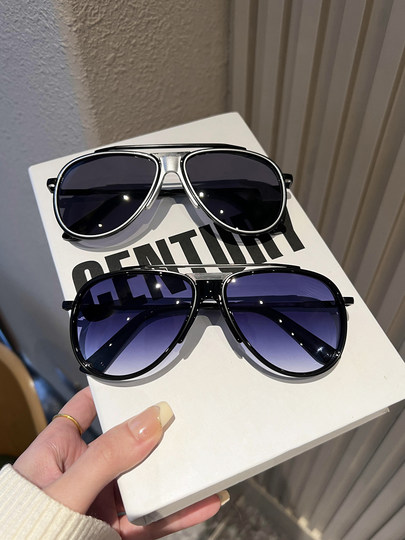 Gafas de sapo retro para hombre y mujer, mismo estilo, gafas de sol personalizadas de doble puente, conducción moderna, gafas de sol anti-UV, montañismo