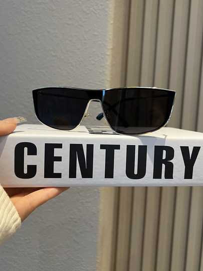 One-Piece Sunglasses for Women, Trendy, High-End, Fashionable, Photo-Taking Decoration, Black Sunglasses, Men's Stylish Driving Sunglasses, Uv Protection