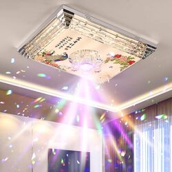 New Living Room Lamp Led Crystal Lamp Rectangular Ceiling Lamp Bluetooth Music Lamp Home Hall Lamp Bedroom Lamp