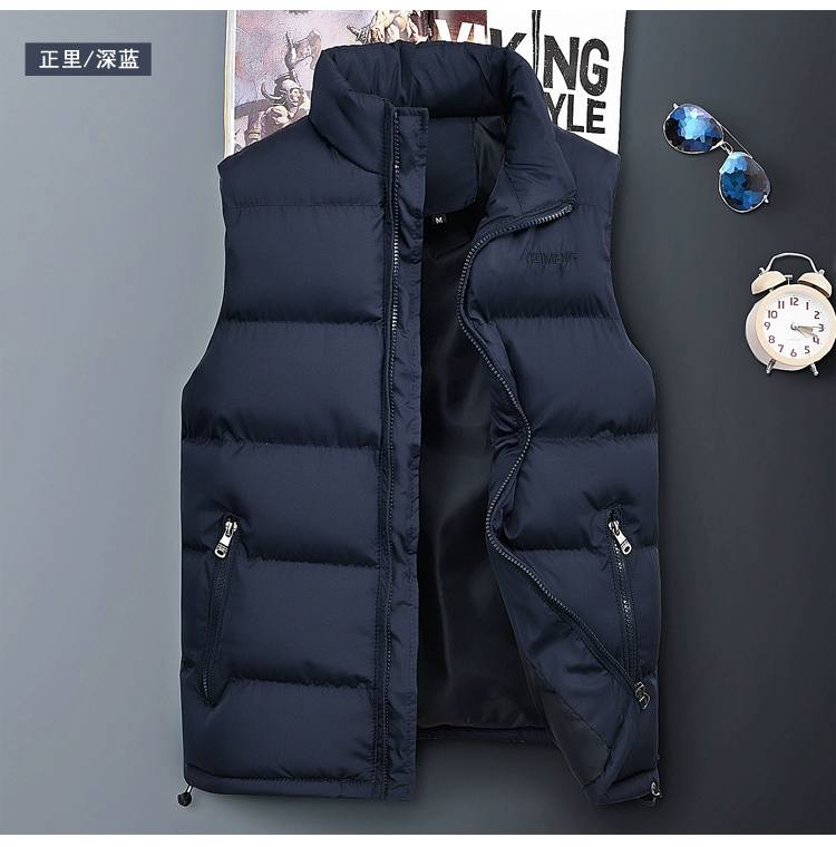 Áo vest nam mùa thu đông mới thanh niên ấm áp áo bông nam vest giản dị áo khoác vest cỡ lớn áo ba lỗ trắng