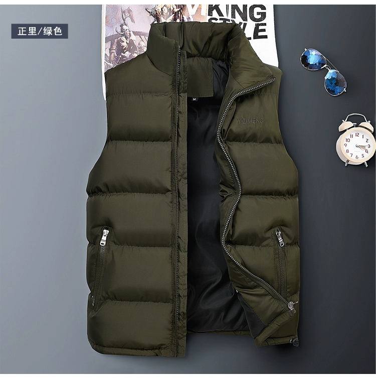 Áo vest nam mùa thu đông mới thanh niên ấm áp áo bông nam vest giản dị áo khoác vest cỡ lớn áo ba lỗ trắng
