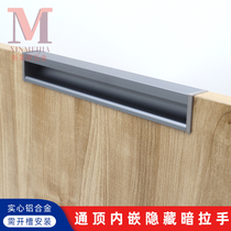 G-type built-in wardrobe concealed handle cover bronze brushed gold invisible cabinet door hidden gray handle