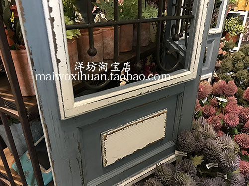 Rèn sắt rỗng Mỹ cũ gỗ rắn màu xanh ba tầng màn hình phân vùng nông thôn vườn hoa - Màn hình / Cửa sổ vách trang trí