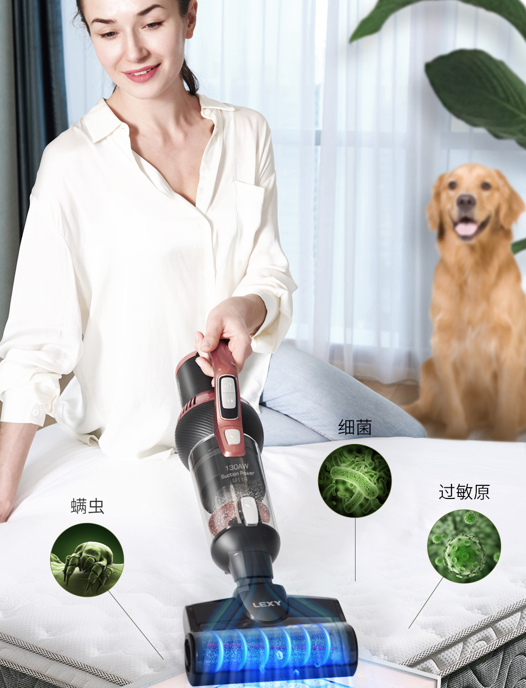 Máy hút bụi cầm tay không dây đa chức năng theo chiều dọc LEXY / Lake Mo Jie M11R / M11S - Máy hút bụi máy hút bụi ecovacs