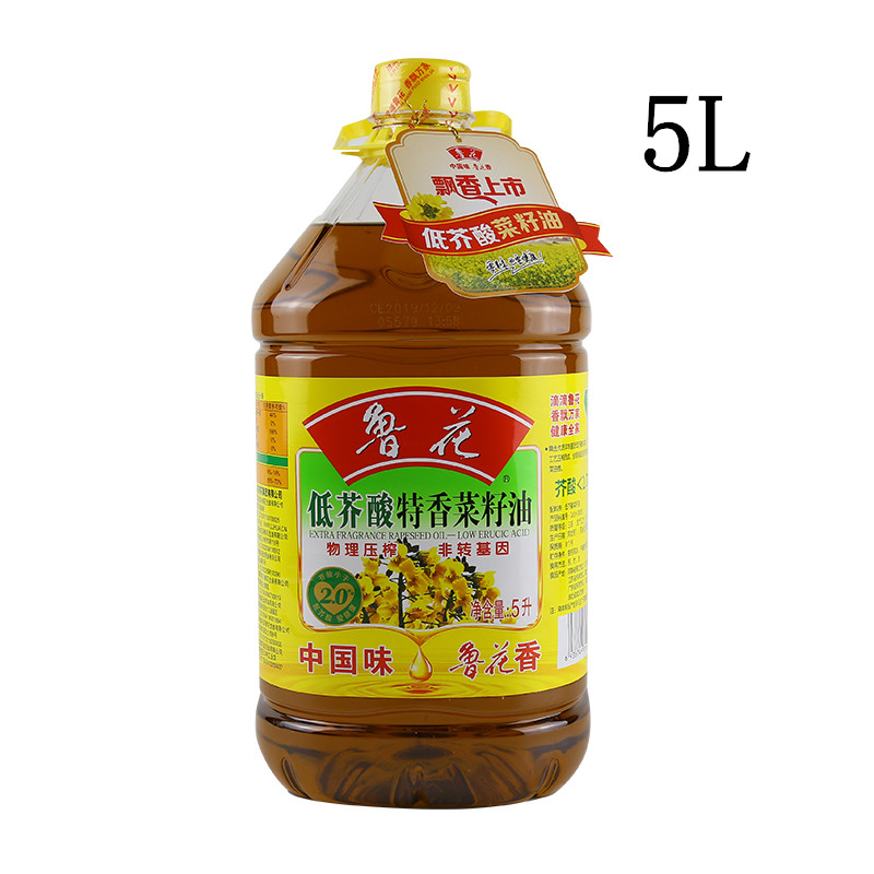 Ruflower Aroma Pressed Rapeseed Oil 5L barrel Non genetically modified Low Mustard Edible Oil Tess Rapeseed Oil 5 Liters