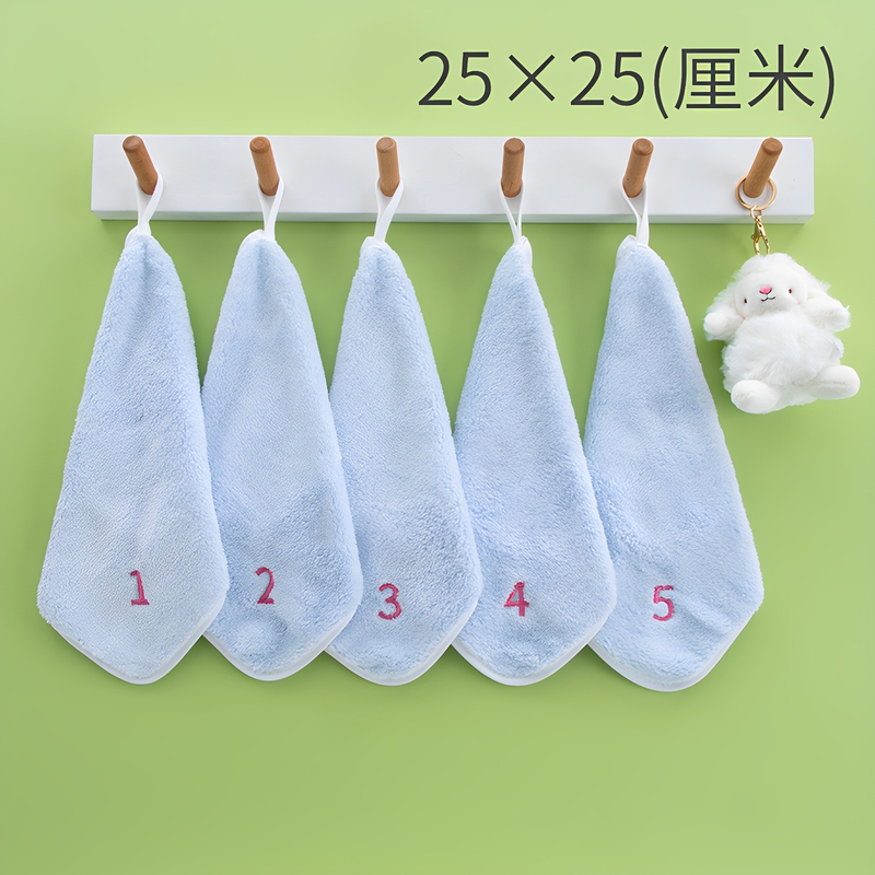 Class a Kindergarten Digital Number Small Towel, Coral Velvet Square Towel, Soft, Absorbent, Lint-Free, Non-Fluorescent Class a Kindergarten Digital Number Small Towel, Coral Velvet Square Towel, Soft, Absorbent, Lint-Free, Non-Fluorescent