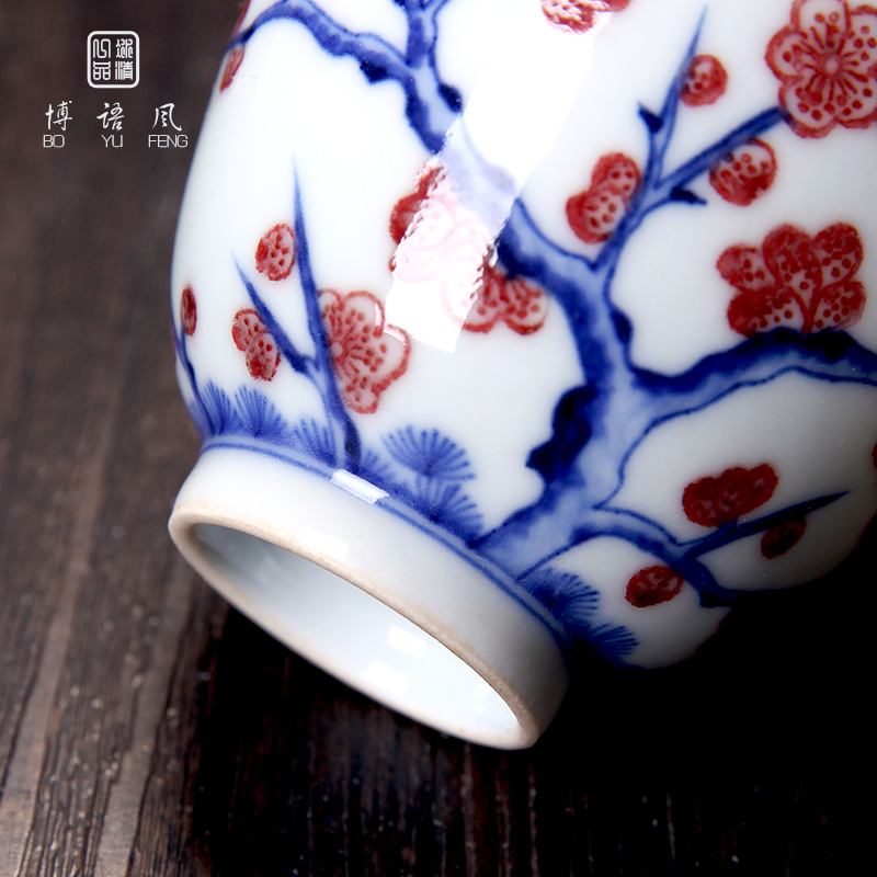 Jingdezhen ceramics hand - made porcelain masters cup cup single single cup sample tea cup master kung fu tea set by hand