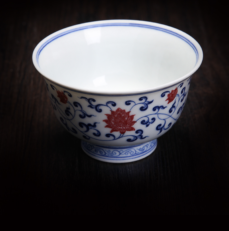 Bo wind jingdezhen porcelain cup pure hand - made of high - grade ceramic masters cup kung fu cup sample tea cup manual bound branches