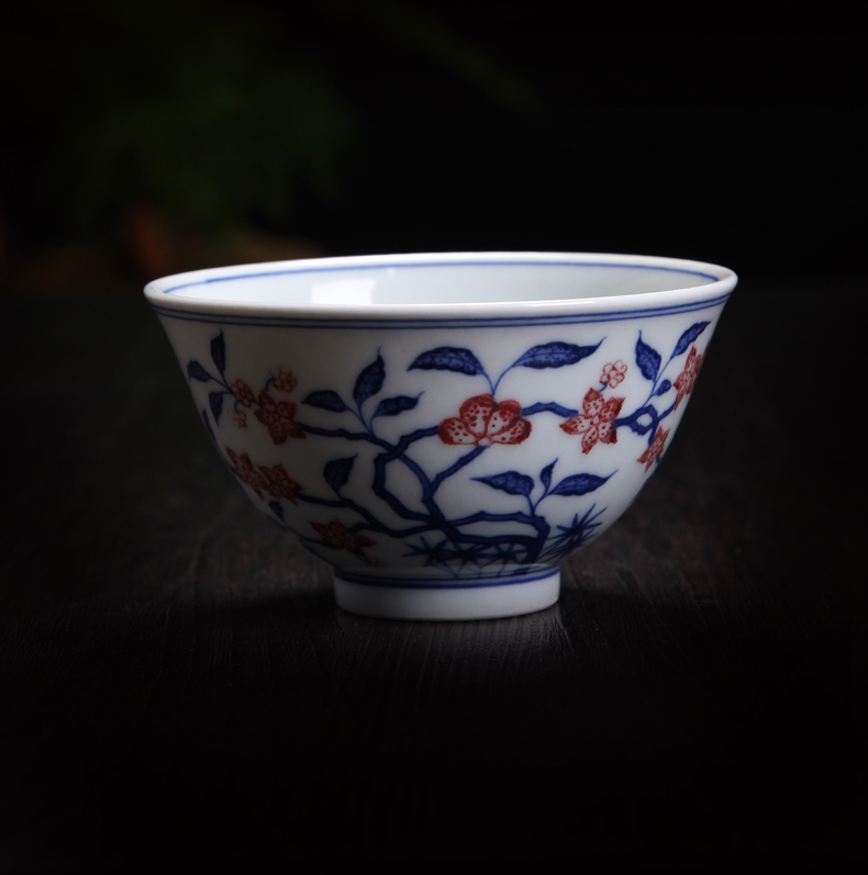 Bo wind high - grade pure hand draw sample tea cup jingdezhen porcelain single CPU hand bound ceramic masters cup fragrance - smelling cup