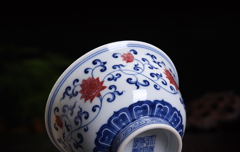 Bo wind jingdezhen porcelain cup pure hand - made of high - grade ceramic masters cup kung fu cup sample tea cup manual bound branches