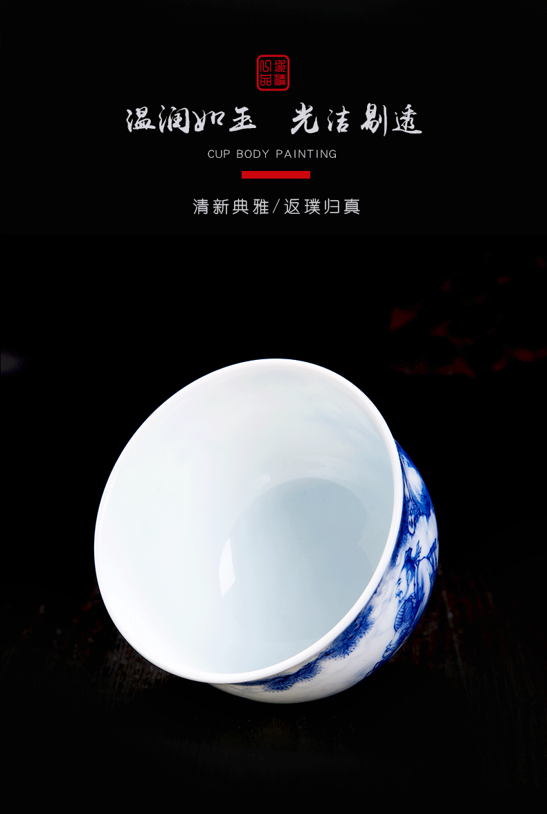 His mood and product Wang Chenfeng jingdezhen best single CPU character sample tea cup, single checking ceramic cups