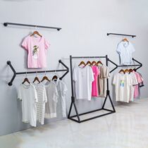 Clothing store display rack Wall hanging triangular side hanging clothes rack Floor-to-ceiling display combination Wall shelf