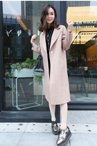 Double-sided Cashmere Coat Women's Middle School Long Fall Winter Double-sided Tone Long Simple Trench Coat Temperament Goddess Fan Mao Tone Coat