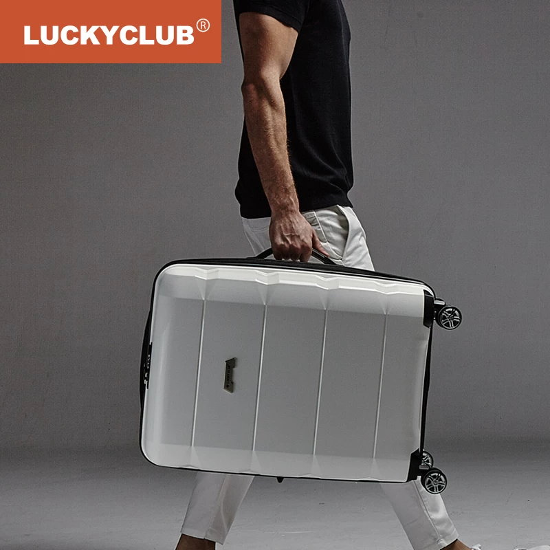 Универсальный чемодан Lucky Club, 20 дюймов, слоновая кость