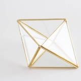 Милая медная стеклянная коробочка для хранения, скандинавский стиль, объемная геометрия